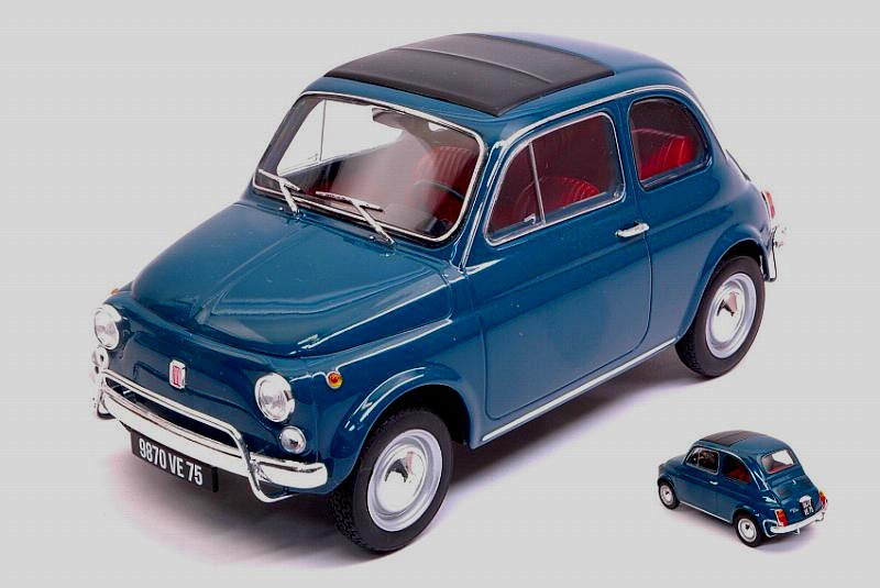 FIAT 500 L BLUE   1968 1/18, DIECAST CAR, COLLECTABLE CAR.