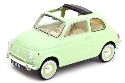 FIAT 500 L LIGHT GREEN/BIRTH PACK 1968 1/18, DIECAST CAR, COLLECTABLE CAR.