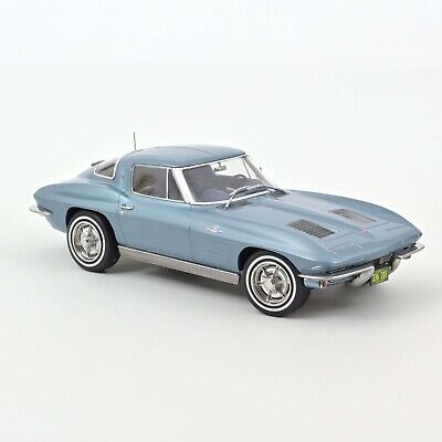 CHEVROLET CORVETTE STINGRAY LIGHT BLUE METALLIC 1963 1/18, DIECAST CAR, COLLECTABLE CAR.