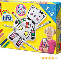 CUDDLEY TOY COLOURING SET CAT EDUCATIONAL,TEACHER HOME SCHOOL, LEARNING
