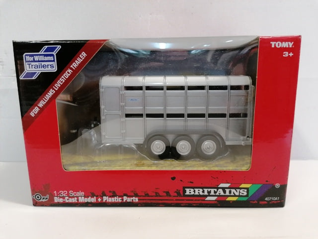 IFOR WILLIAMS LIVESTOCK TRAILER 1:32 DIECAST FARM IMPLEMENT