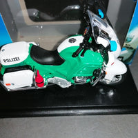 BMW R1100 RT 1/18 POLIZEI BIKE (POLICE) DIECAST, DIECAST MOTORBIKE, COLLECTABLE MOTORCYCLE.