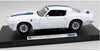 1/18 PONTIAC FIREBIRD TRANSAM WHITE / BLUE  1972 DIECAST, DIECAST CAR, COLLECTABLE CAR.