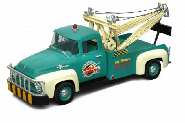 1/18 FORD F100 PICK UP TOW TRUCK GREEN 1956 DIECAST