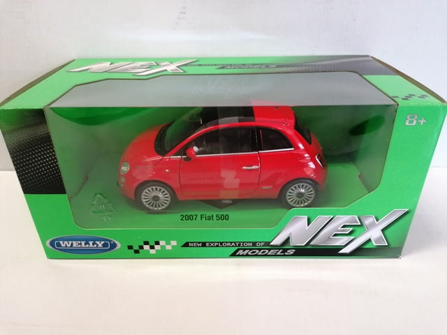 FIAT 500 RED  2007 1/24 DIECAST