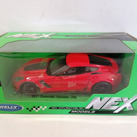 CHEVROLET COREVETTE Z06 RED 2017 1/24 DIECAST, DIECAST CAR, COLLECTABLE CAR.