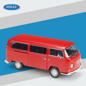 VW BUS T2 PULLBACK YL/OR/RD/CR ASS COLOURS 1/36 - morethandiecast.co.za