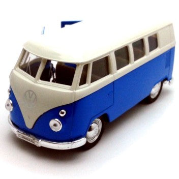 PULLBACK VW BUS T1  RD/BLUE/YL/OR WH ROOF  ASST COLOURS 1/36 - morethandiecast.co.za