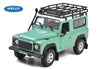 LAND ROVER DEFENDER W ROOF RACK SNORKEL L.GREEN 1/24 DIECAST, DIECAST CAR, COLLECTABLE CAR.