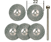 STAINLESS STEEL WIRE DISK 22 MM DIA 5 PCS, ARTS AND CRAFTS, MINIATURE MODEL BUILDING, PROXXON ACCESSORIES