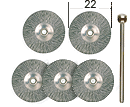 STAINLESS STEEL WIRE DISK 22 MM DIA 5 PCS, ARTS AND CRAFTS, MINIATURE MODEL BUILDING, PROXXON ACCESSORIES