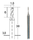 MILLING CUTTERS  TUNGSTEN  1MM 1 OFF