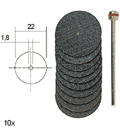 Proxxon - Aluminium oxide cutting discs with reinforcement (Set Of 10) - morethandiecast.co.za